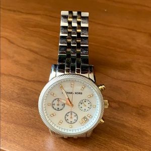Michael Kors Chronograph Crystal Two-toned Watch